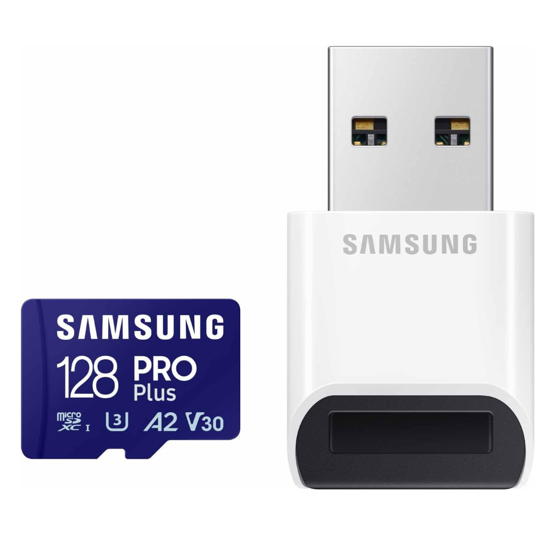 128GB Samsung PRO Plus microSD Memory Card + Reader