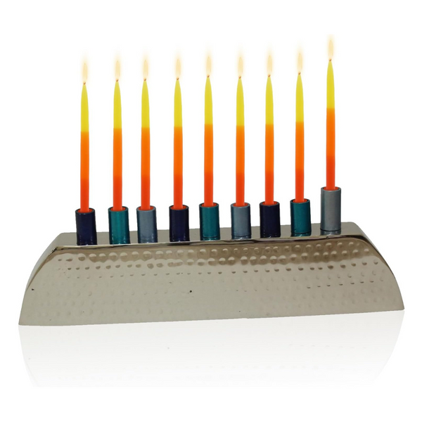 Majestic Giftware Gold Hammered Aluminum Nickel-Plated Menorah