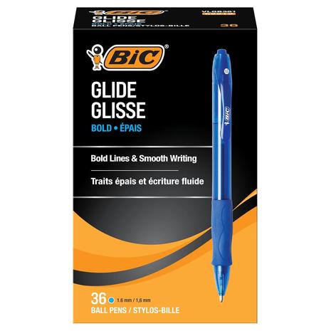 36-Count BIC Glide Velocity Bold Ballpoint Pens