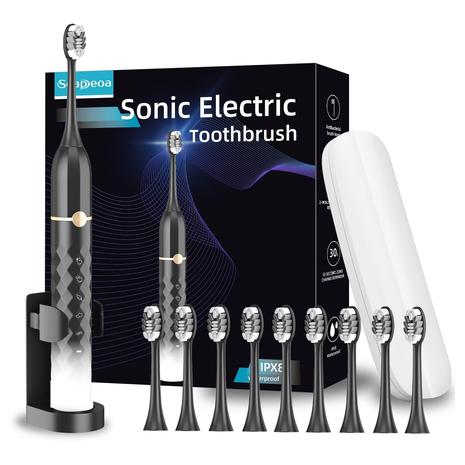 Electric Toothbrush With 10 Brush Heads & Travel Case