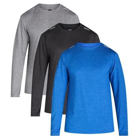 3 Russell Athletic Men’s Runner Tech Long Sleeves Crewneck Tees