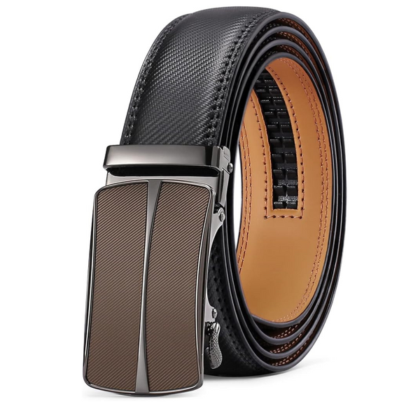 Men's Leather Automatic Ratchet Buckle Belt