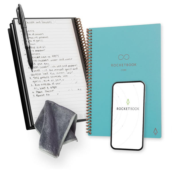 Rocketbook Core Reusable Spiral Executive Size 6″x8.8″ App-Connected Notebook