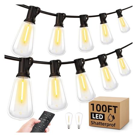 100-Ft Outdoor Waterproof Dimmable String Lights