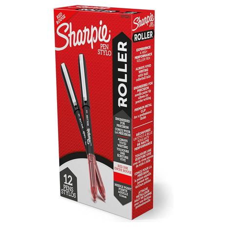 12-Pack Sharpie Rollerball Needle Point 0.5mm Precision Pen (Red)