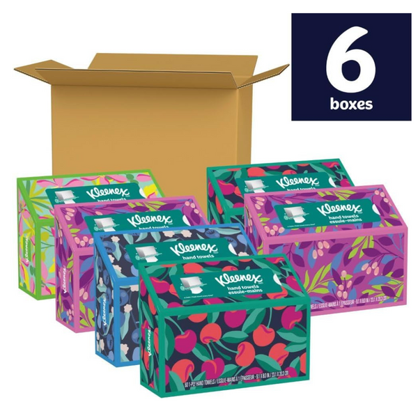 6 Boxes Of Kleenex Disposable Paper Hand Towels