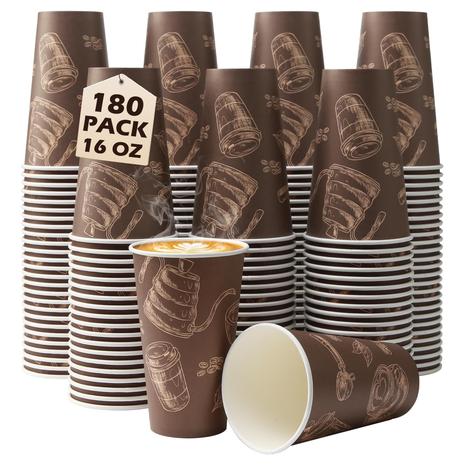 180-Pack 16 oz Paper Cups