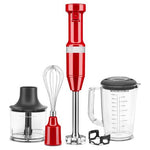 KitchenAid Variable Speed Corded Empire Red Hand Blender With Accessories