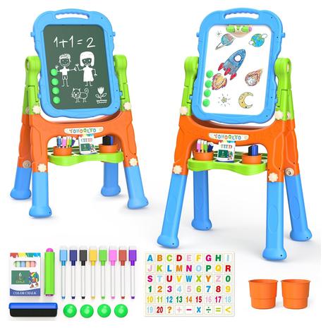 Double Sided Magnetic Chalkboard & Dry Eraser Board