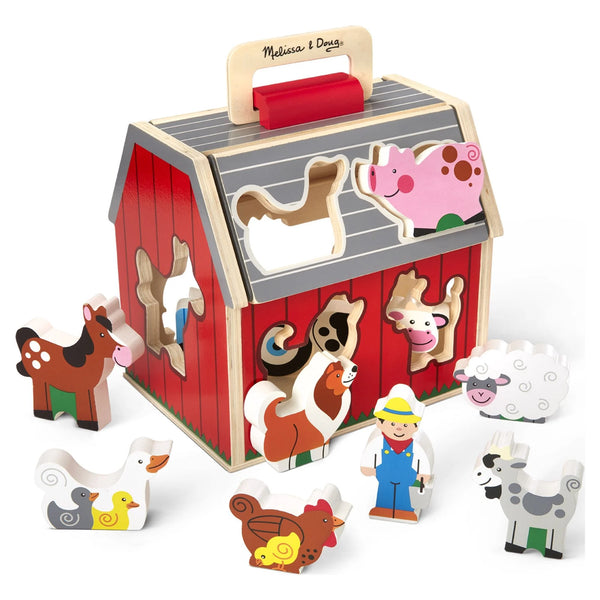 Melissa & Doug Wooden Take-Along Sorting Barn Toy