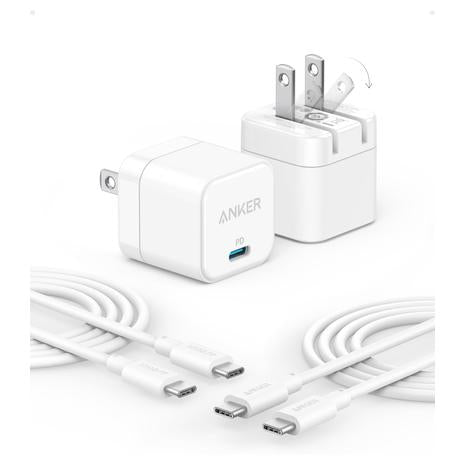 2 Anker USB C Chargers with USB C Cables