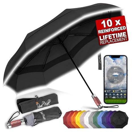 Royal Walk Windproof Compact Folding Travel Umbrella