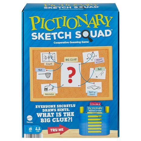 Pictionary Sketch Squad Party Game w/ Clues Case