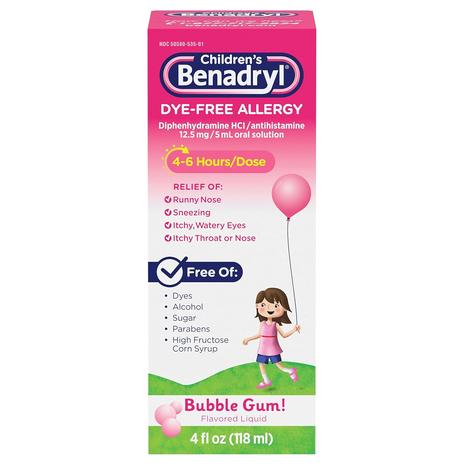 Benadryl Children's Dye-Free Allergy Liquid Medication