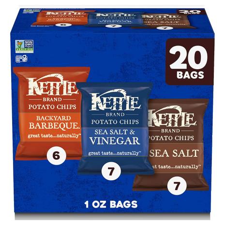 20 Bags Kettle Brand Potato Chips Variety Pack (1 Oz)