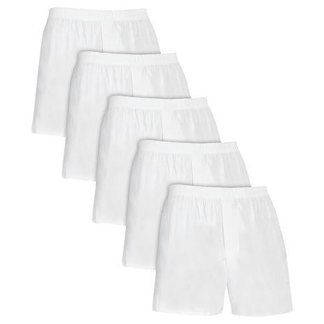 5 Fruit of the Loom Men's Tag Free Woven Boxer Shorts