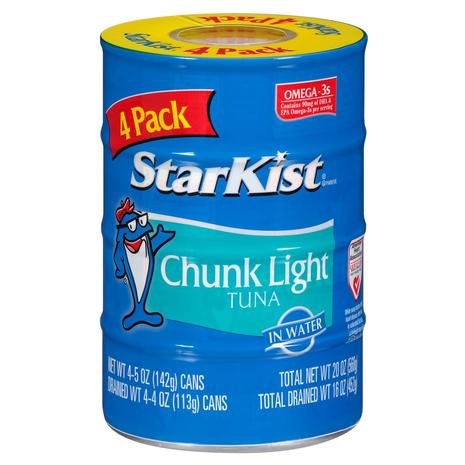 4 Cans Of StarKist Chunk Light Tuna In Water