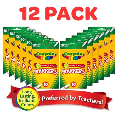 12-Pack Crayola Fine Line Coloring Markers