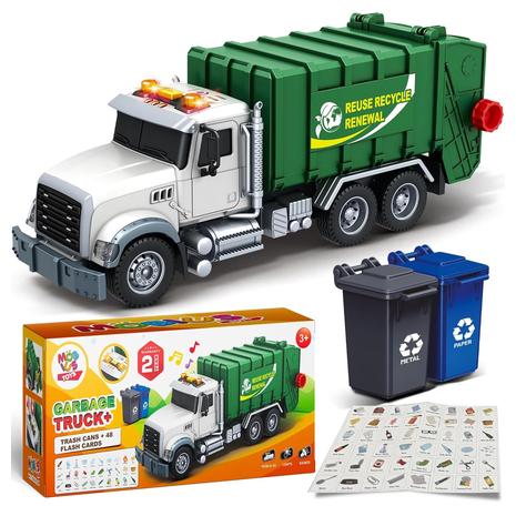 Garbage Truck Toy Set With Lights & Sounds