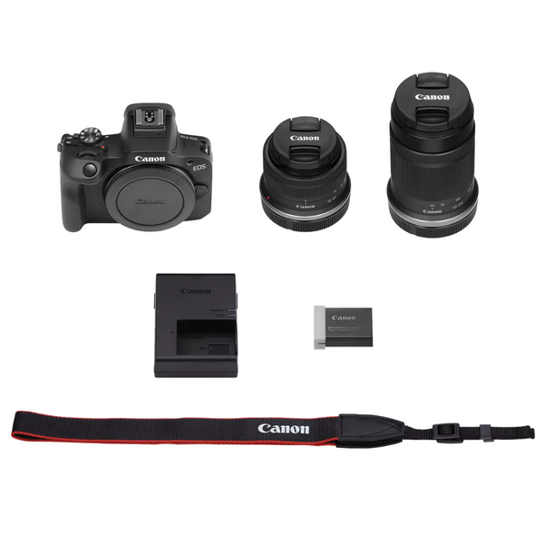 Canon EOS R100 RF-S18-45mm F4.5-6.3 IS STM & RF-S55-210mm F5-7.1 IS STM Lens Kit