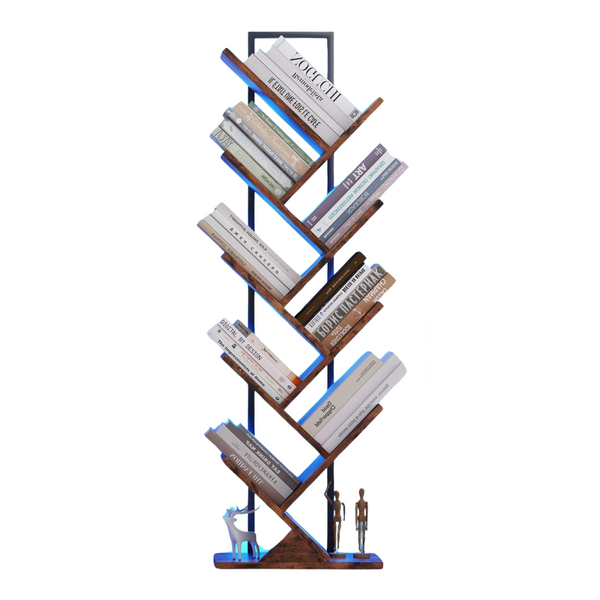 9-Tier LED Tree Bookshelf