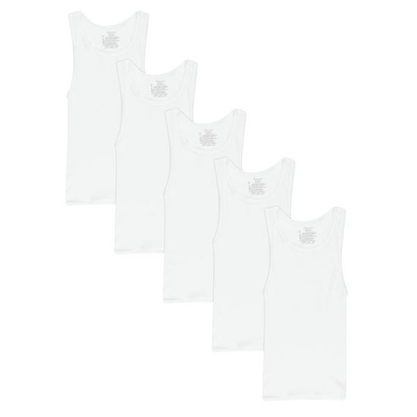 5 Hanes Boys Ecosmart Cotton Tank Undershirts