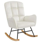 High Backrest Upholstered Rocking Chair