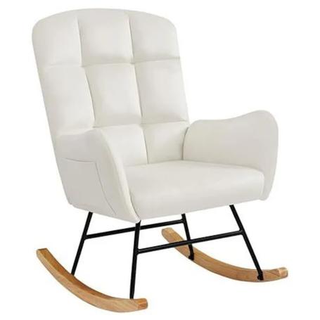 High Backrest Upholstered Rocking Chair