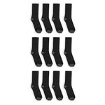 Pack Of 12 Athletic Works Men's Crew Socks (3 Colors)