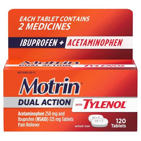 120-Count Motrin Dual Action w/ Tylenol Tablets