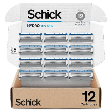 12 Schick Hydro Dry Skin Razor Refills