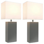 2 Modern Leather Table Lamps