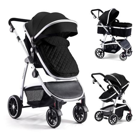 Baby Stroller 2-in-1 Convertible Stroller w/ Bassinet Mode