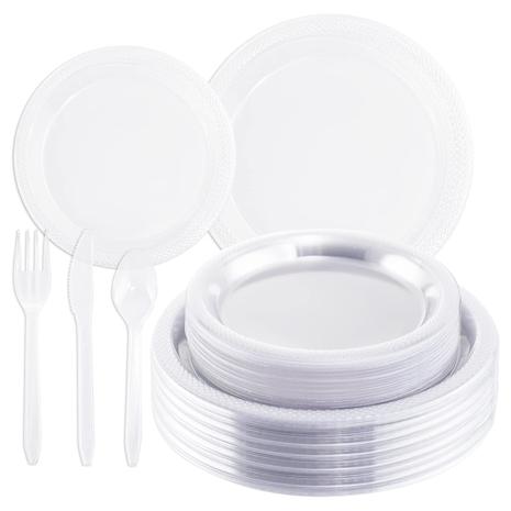 250-Piece Clear Disposable Dinnerware Set