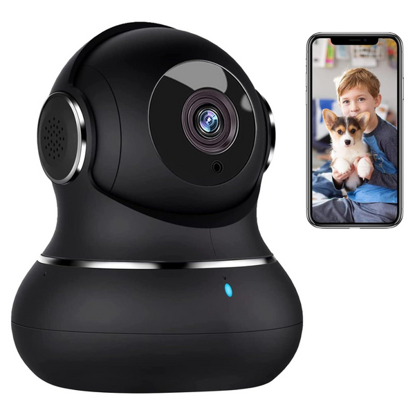 2K Indoor 360° Security Camera w/Motion Detection & Night Vision