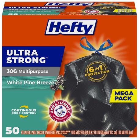 50 Hefty Ultra Strong 30 Gallon Trash Bags