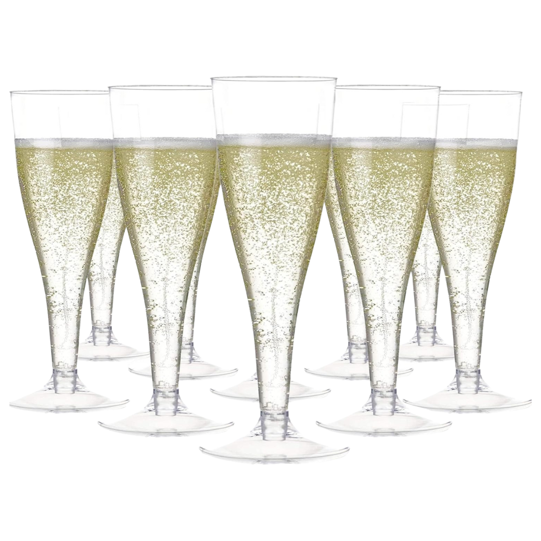 100 Disposable Champagne Flutes