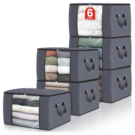 6-Pack Foldable Fabric Storage Bags