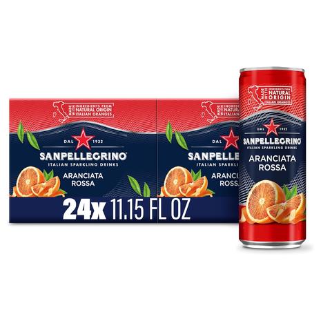 24 Cans Of Sanpellegrino Italian Sparkling Drink Blood Orange