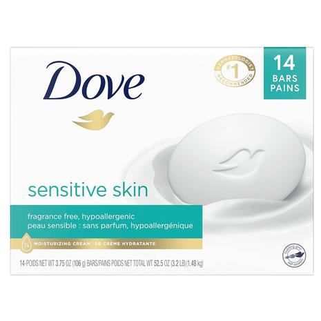 14 Bars Of Dove Original Or Sensitive Skin Soap