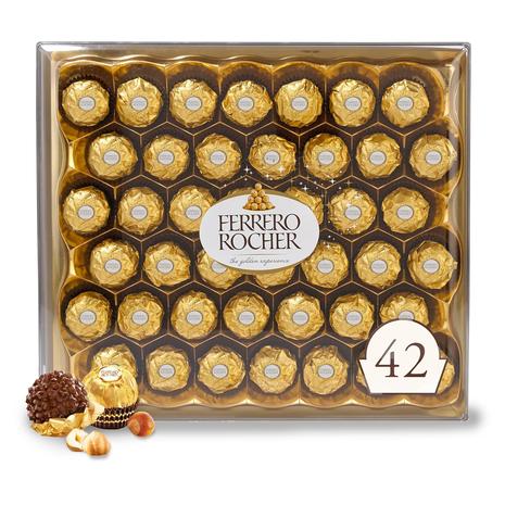 42-Count Ferrero Rocher Gourmet Milk Chocolate Hazelnut