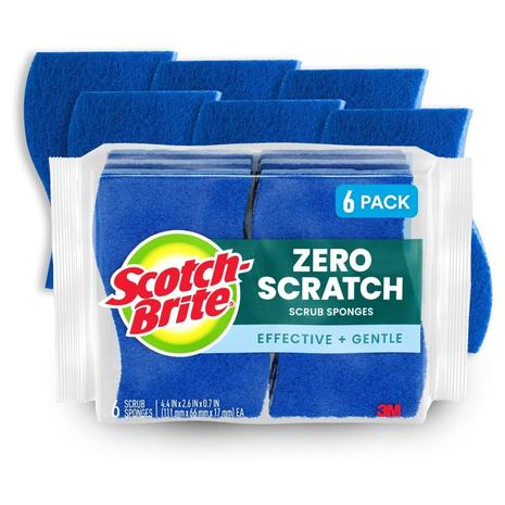 6-Pack Scotch-Brite Zero Scratch Scrub Sponge