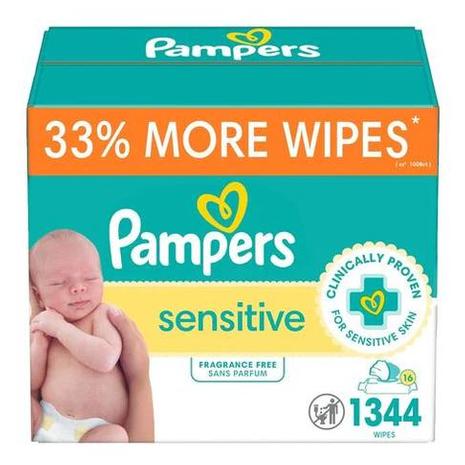 1,344 Pampers Sensitive Baby Wipes