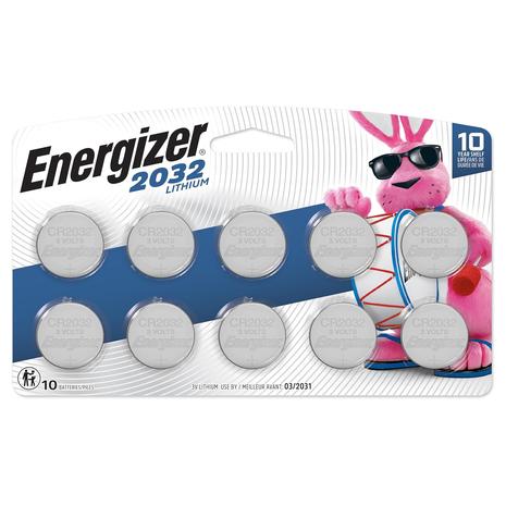 10-Count Energizer 2032 Batteries 3V Lithium Coin Batteries