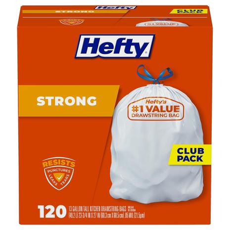 120 Hefty Strong 13 Gallon Trash Bags