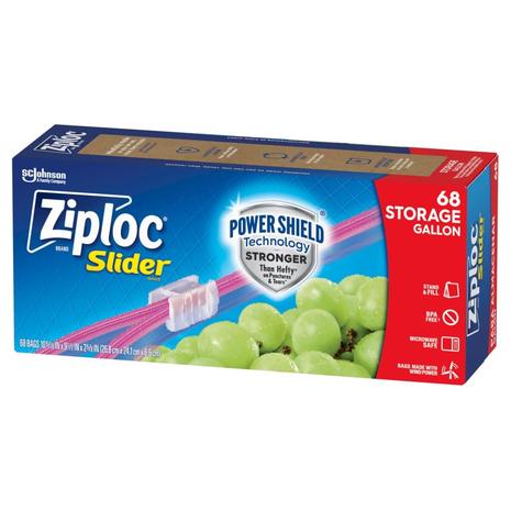 68 Ziploc Gallon Food Storage Slider Bags