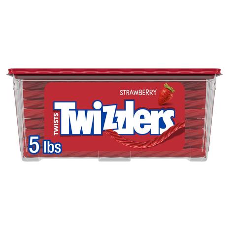 Twizzlers Twists Strawberry Flavored Licorice Candy 5 lb Tub