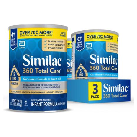 3 Cans Of Similac 360 Total Care Infant Formula (36 Oz)