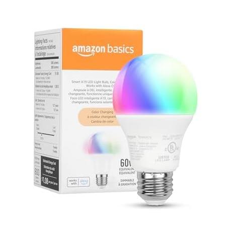 5-Pack Amazon Basics Color Changing Smart A19 LED Light Bulb