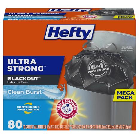 80-Count 13-Gallon Hefty Ultra Strong Trash Bags